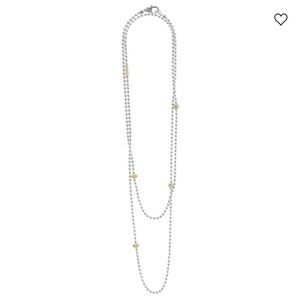 Lagos long two-tone caviar beaded necklace